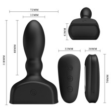 MR PLAY - BLACK INFLATABLE ANAL PLUG REMOTE CONTROL