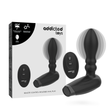 ADDICTED TOYS - INFLATABLE REMOTE CONTROL PLUG - 10 MODES OF VIBRATION