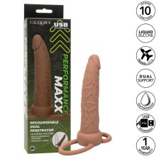 CALEXOTICS - PERFORMANCE MAXX RECHARGABLE DUAL PENETRATOR BROWN SKIN