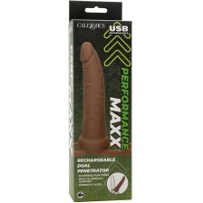 CALEXOTICS - PERFORMANCE MAXX RECHARGABLE DUAL PENETRATOR BROWN SKIN