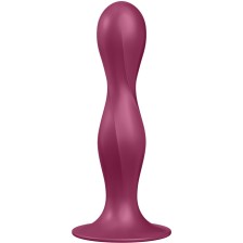 SATISFYER - DOUBLE BALL-R SILIKONDILDO GRANAT