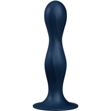 SATISFYER - DOUBLE BALL-R SILIKONDILDO BLAU