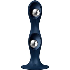 SATISFYER - DILDO EN SILICONE DOUBLE BALL-R BLEU