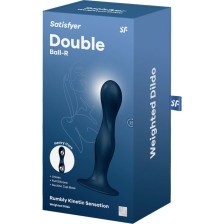 SATISFYER - DILDO EN SILICONE DOUBLE BALL-R BLEU