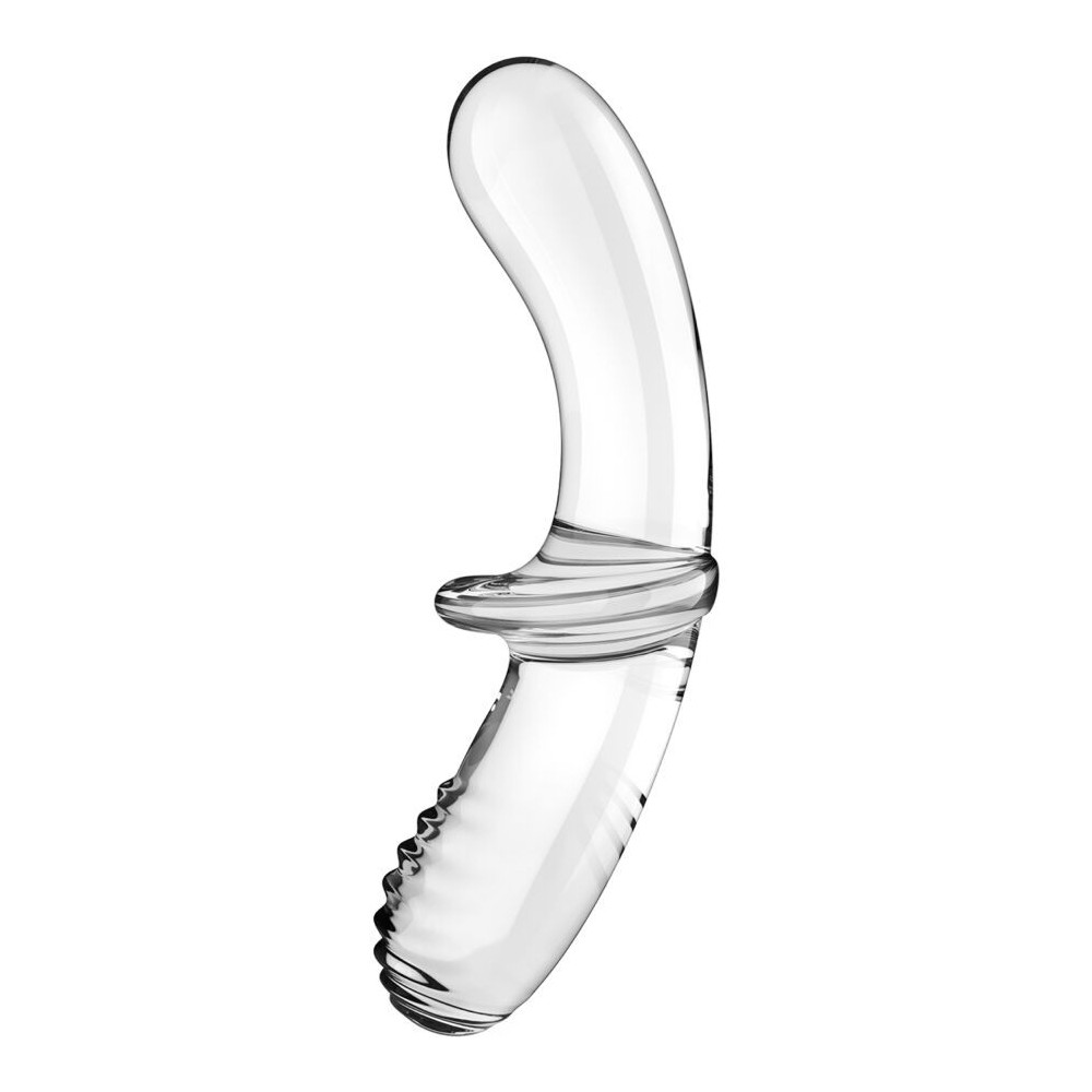 SATISFYER - DILDO DE CRISTAL DUPLO TRANSPARENTE