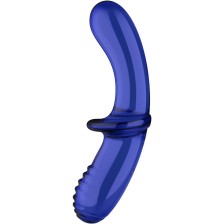 SATISFYER - DILDO DE CRISTAL DUPLO AZUL