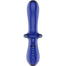 SATISFYER - DOPPEL KRISTALL DILDO BLAU