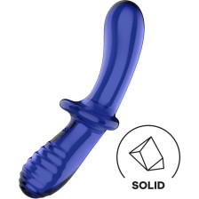 SATISFYER - DOPPEL KRISTALL DILDO BLAU