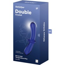 SATISFYER - DILDO DE CRISTAL DUPLO AZUL