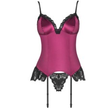 LIVCO CORSETTI FASHION - AGRAFENA CF 90436 CORSET + STRING BORDEAUX L/XL