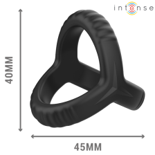 INTENSE - CARSON ANEL DE PÊNIS DUPLO DE SILICONE PRETO MODELO 4