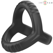 INTENSE - CARSON ANNEAU PÉNIS DOUBLE SILICONE NOIR MODÈLE 4