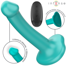 INTENSE - KATIE VIBRATOR WITH SUCTION CUP 10 VIBRATIONS BLUE REMOTE CONTROL