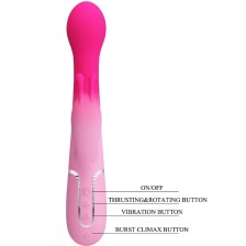 PRETTY LOVE - VIBRATEUR LAPIN MULTIFONCTION 3 EN 1 DEJON ROSE