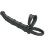 PRETTY LOVE - ANEL VIBRATÓRIO PARA PÊNIS TATUM COM PLUG 10 VIBRAÇÕES PRETO