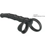 PRETTY LOVE - TATUM ANELLO PER PENE VIBRANTE CON TAPPO 10 VIBRAZIONI NERO