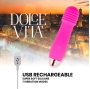 DOLCE VITA - VIBRADOR RECARREGÁVEL DE TRÊS VELOCIDADES PINK 7