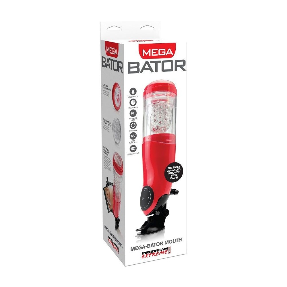 EXTREME TOYZ - PDX MEGA BATOR USB MASTURBADOR MASCULINO BOCA VERMELHO