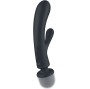 SATISFYER - MASSEUR VIBRATEUR LAPIN TRIPLE LOVER GRIS