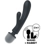 SATISFYER - MASSEUR VIBRATEUR LAPIN TRIPLE LOVER GRIS
