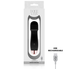 DOLCE VITA - AUFLADBARER VIBRATOR DREI SCHWARZ 7 GESCHWINDIGKEITEN