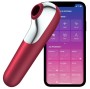 SATISFYER - VIBRADOR E SUCCIONADOR DUAL LOVE COM AR PULSADO VERMELHO