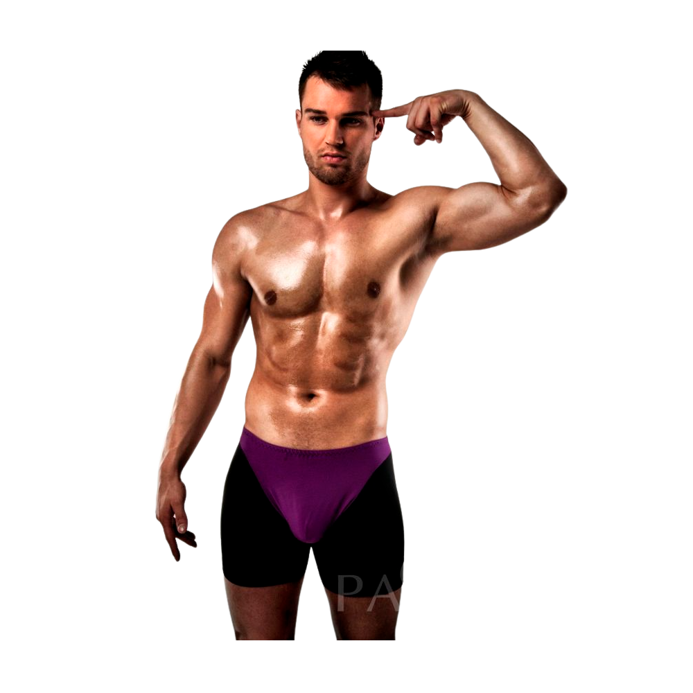 PASSION - BOXER 009 LILA/SCHWARZ EROTISCHE DESSOUS S/M
