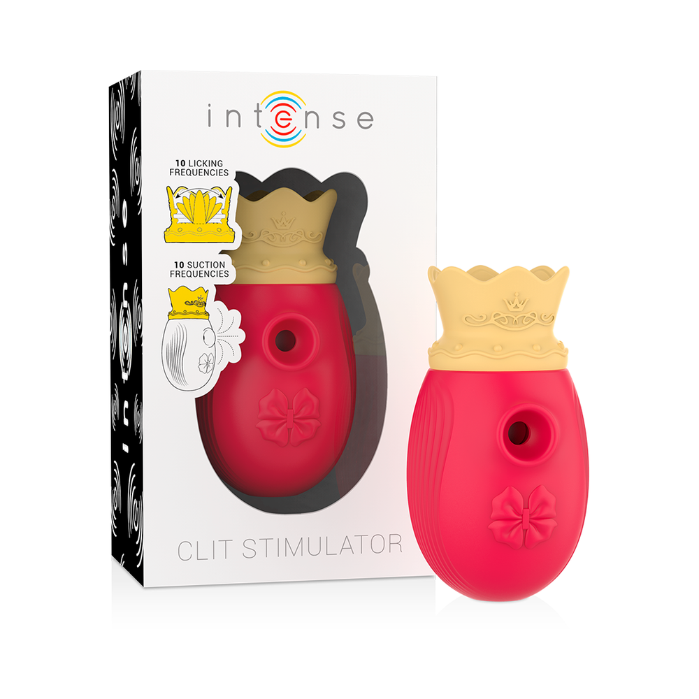 INTENSE - STIMULATEUR CLITORIS 10 MODES D'ASPIRATION ET DE LÉCHAGE - ROUGE