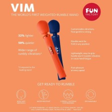 FUN FACTORY - BACCHETTA RUMBLE PESATA VIBRANTE RICARICABILE VIM IN SILICONE ARANCIO SUNRISE