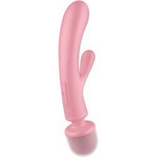 SATISFYER - TRIPLE LOVER RABBIT VIBRADOR MASSAGER ROSA