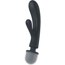 SATISFYER - MASSEUR VIBRATEUR LAPIN TRIPLE LOVER GRIS