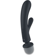 SATISFYER - MASSAGGIATORE VIBRATORE CONIGLIO TRIPLE LOVER GRIGIO