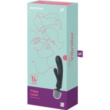 SATISFYER - TRIPLE LOVER RABBIT VIBRATOR MASSAGER GRAU