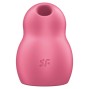 SATISFYER - STIMULATEUR ET VIBRATEUR DOUBLE AIR PULSE PRO TO GO 1 ROUGE