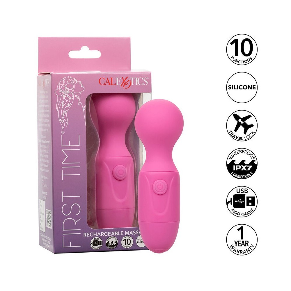 CALEXOTICS - FIRST TIME MASSAGGIATORE RICARICABILE 10 VIBRAZIONI ROSA