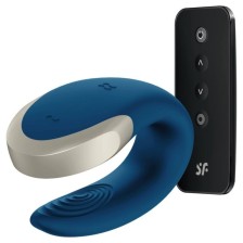 SATISFYER - VIBRATORE DOUBLE LOVE PARTNER DI LUSSO BLU