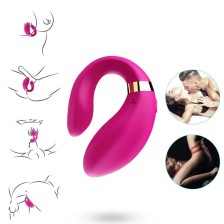 ARMONY - VIBRADOR CRESCENTE PARA CASAIS CONTROLE REMOTO FÚCSIA