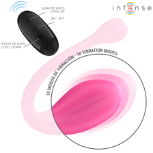 INTENSE - JANICE U VIBRATORE DOPPIA STIMOLAZIONE 10 VIBRAZIONI ROSA TELECOMANDO