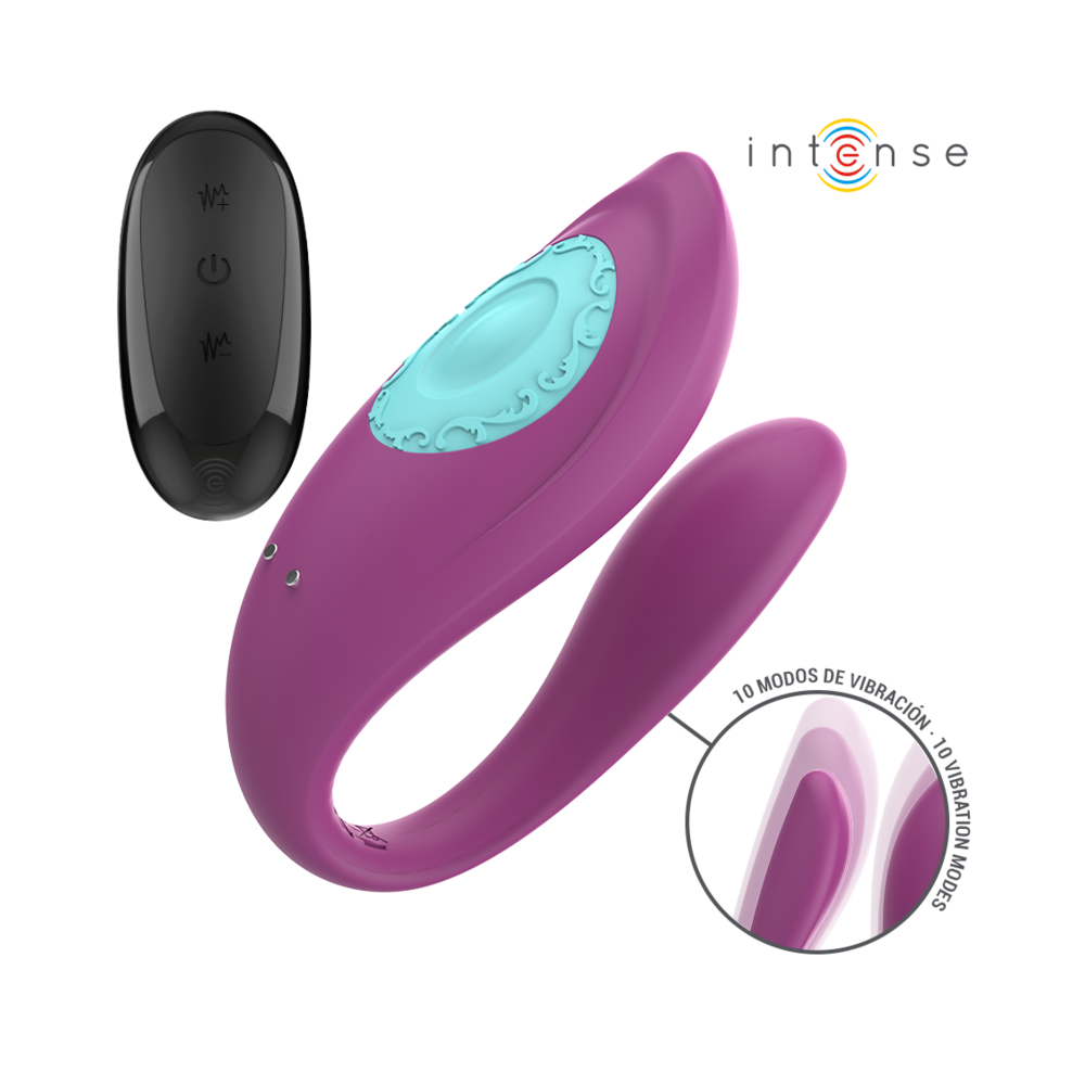 INTENSE - ANNIE U-SHAPED VIBRATOR AND STIMULATOR PURPLE REMOTE CONTROL