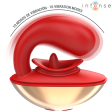 INTENSE - VIBRATEUR & STIMULATEUR MARIAH EN FORME DE U 10 VIBRATIONS ROUGE