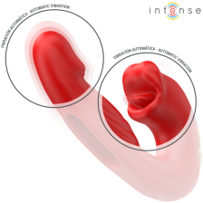 INTENSE - NATHY DOUBLE VIBRATOR WITH MULTIFUNCTION STIMULATING MOUTH RED