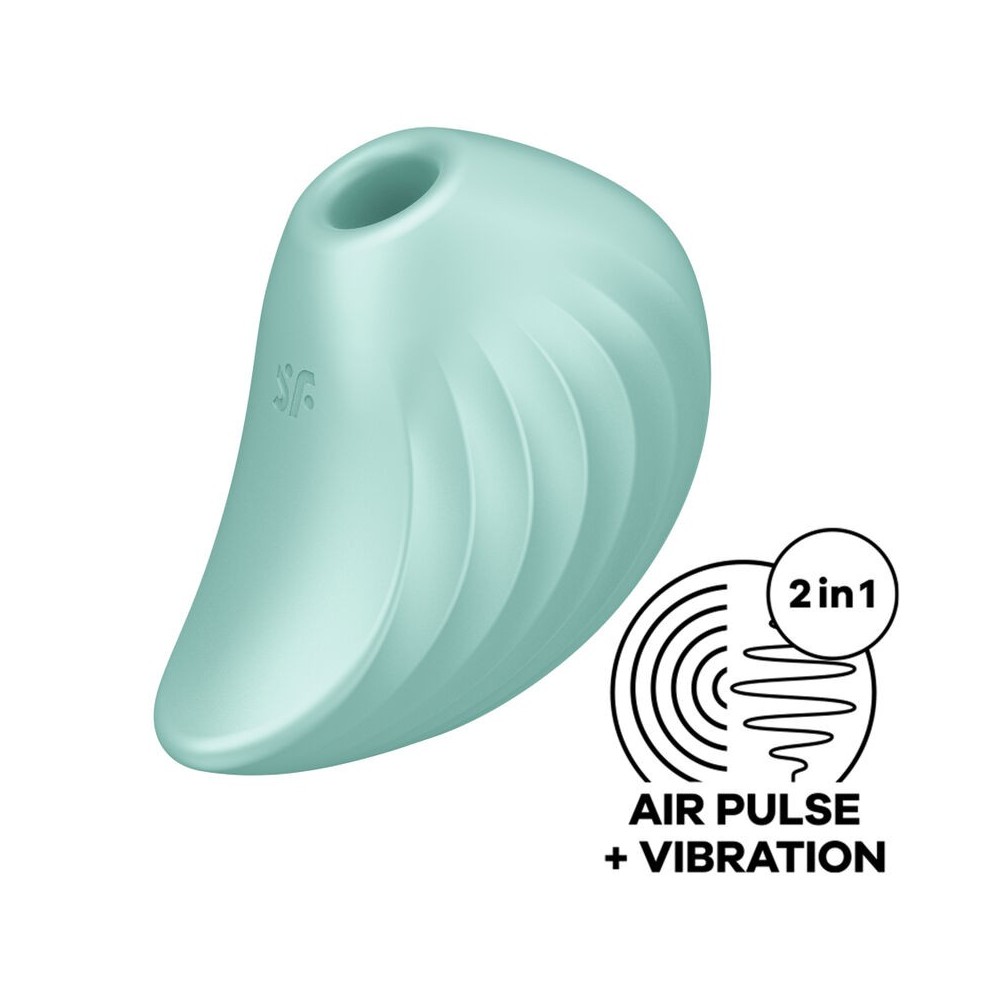 SATISFYER - ESTIMULADOR E VIBRADOR DE PULSO DE AR PEARL DIVER VERDE