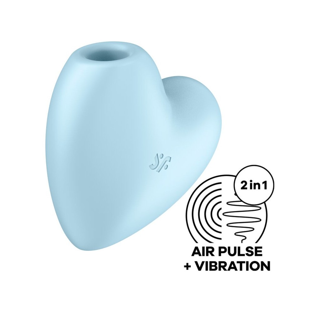 SATISFYER - CUTIE HEART AIR PULSE STIMULATOR & VIBRATOR BLAU