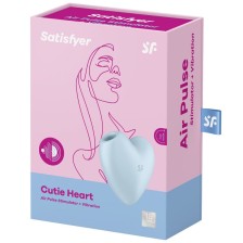 SATISFYER - CUTIE HEART STIMOLATORE E VIBRATORE A IMPULSI D'ARIA BLU