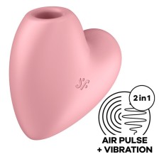 SATISFYER - CUTIE HEART AIR PULSE STIMULATOR & VIBRATOR ROSA