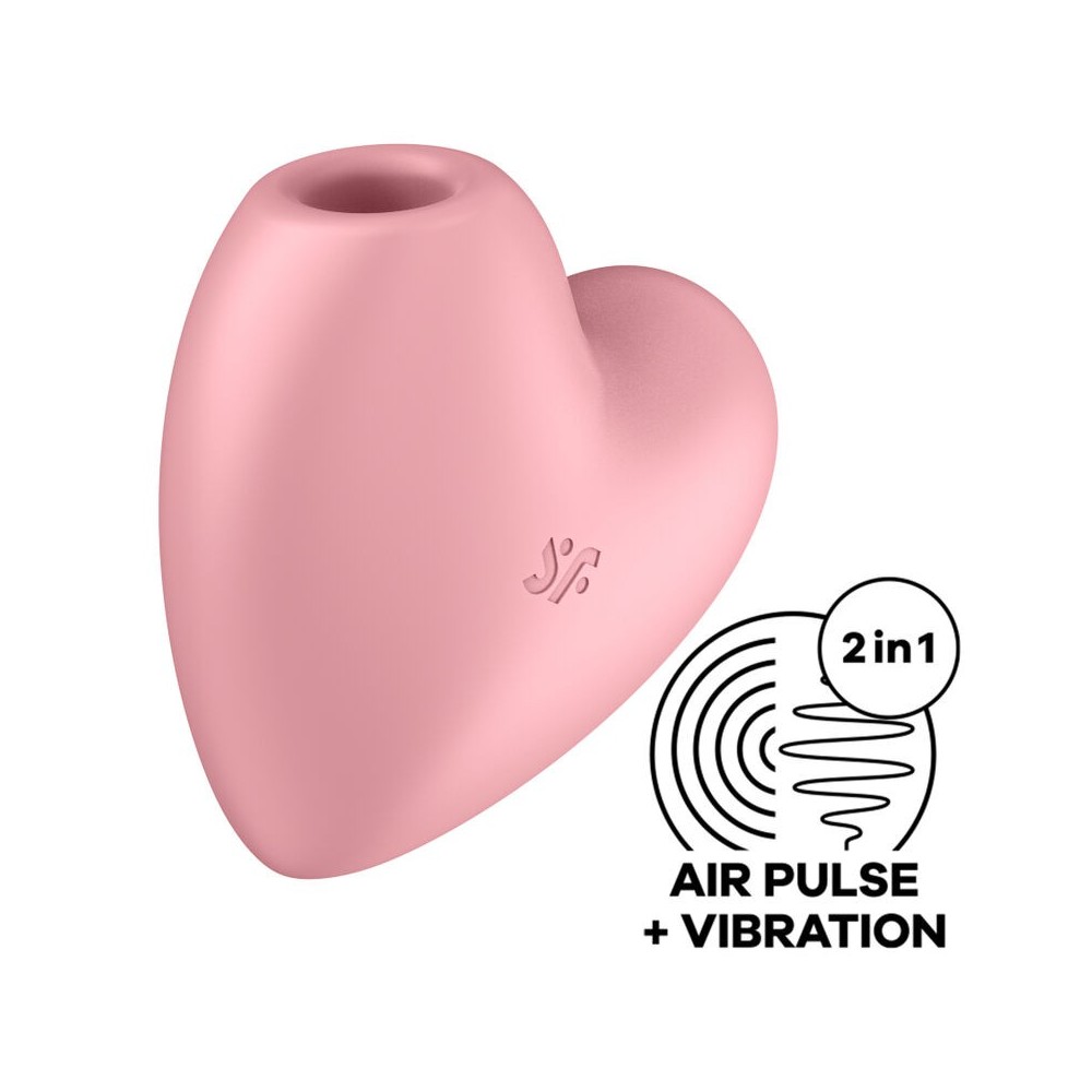 SATISFYER - CUTIE HEART AIR PULSE STIMULATOR & VIBRATOR PINK