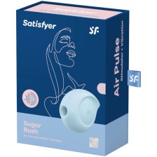 SATISFYER - ESTIMULADOR DE PULSO DE AR SUGAR RUSH E VIBRADOR AZUL