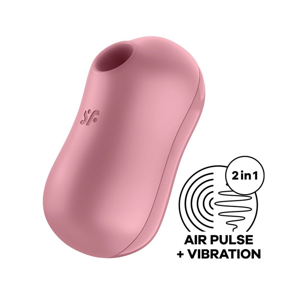 SATISFYER - STIMULATEUR ET VIBRATEUR D'IMPULSIONS D'AIR DE BARBE À COTON ROSE