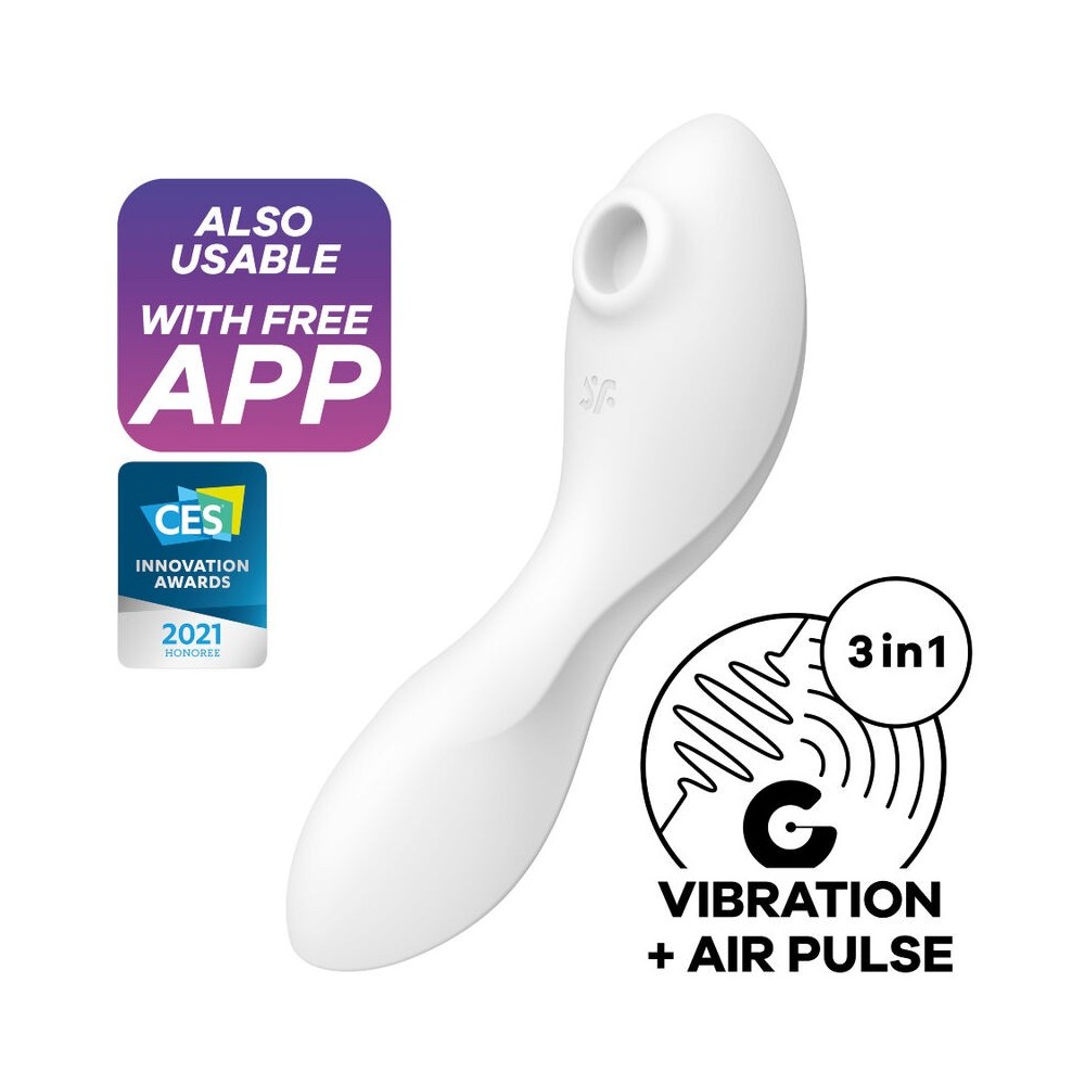 SATISFYER - CURVY TRINITY 5 AIR PULSE STIMULATOR & VIBRATOR APP WEISS