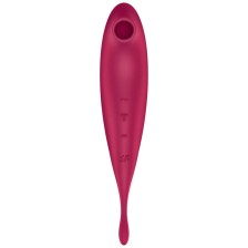 SATISFYER - APPLICATION DE STIMULATEUR ET VIBRATEUR TWIRLING PRO+ ROUGE